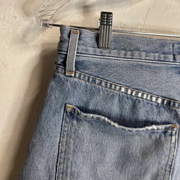 Agolde Womens Cotton Denim Button Up Cut Off Hem Parker Jean Shorts Blue 27 - Picture 10 of 11